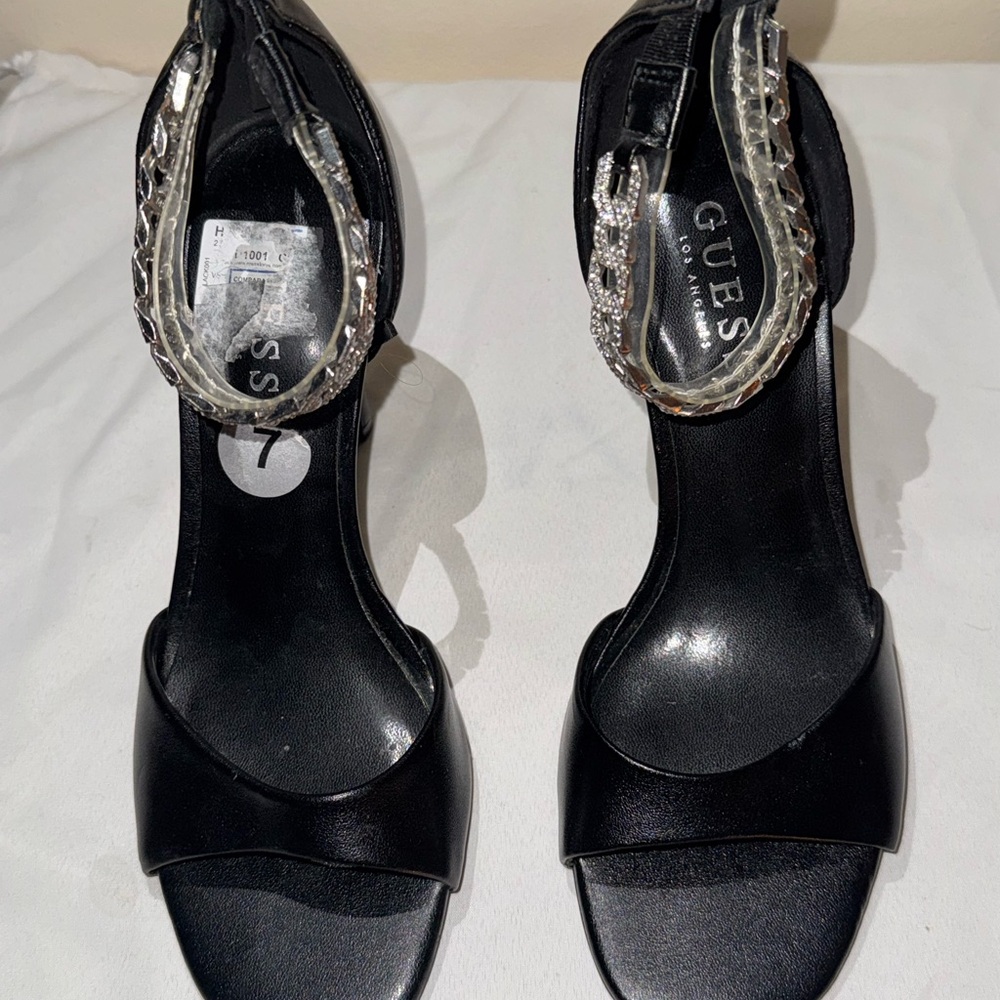 Guess Black and Silver Women's Heels